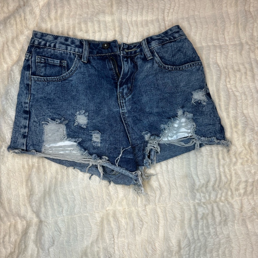 Denim ripped shorts , small